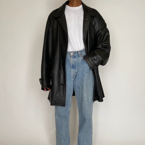 Shop Vintage Collection Jackets & Blazers - Vintage Oversized Leather Jacket